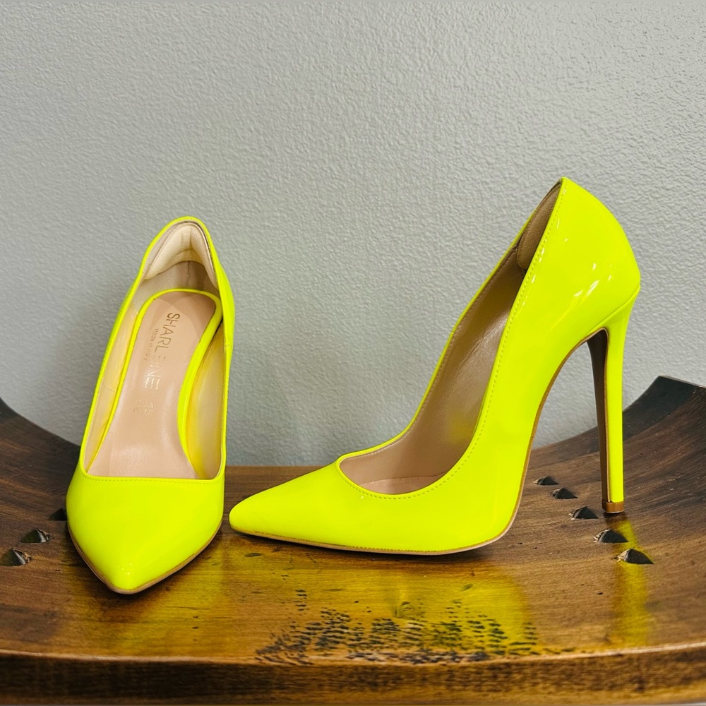 Custom Women's Neon Yellow Stiletto Heels